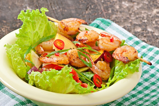 Shrimp Salad with Peaches, Tomato, Avocado, and Lettuce – Free Download