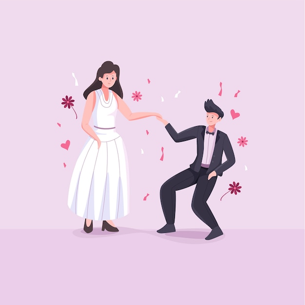 Flat Design Wedding Couples – Free Download