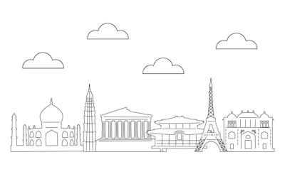 Outline Landmarks Skyline – Free Download Stock Photo