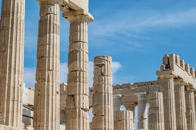 Close-Up View of Ancient Markings on the Parthenon at the Acropolis of Athens – Free Download