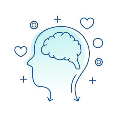 Mental Health Awareness Concept Background Featuring Line Style Human Head – Free Download
