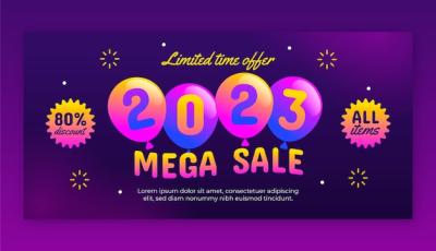 New Year Celebration Sale Banner Template – Free Download