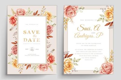 Hand Drawn Watercolor Summer Floral Card Set – Free Download