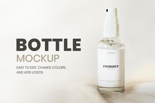 Minimal Style Clear Spray Bottle PSD Mockup – Free Download