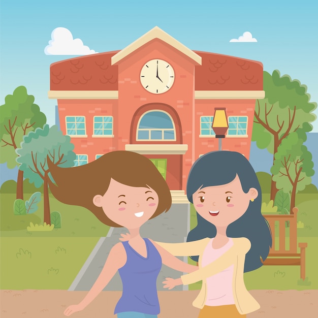 Cartoon Illustrations of Teenage Girls – Free Download