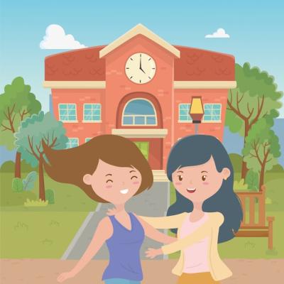 Cartoon Illustrations of Teenage Girls – Free Download