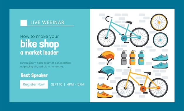 Hand Drawn Bike Shop Webinar – Free Download of Vector Templates