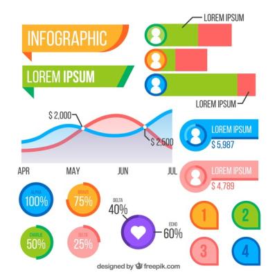 Colorful Infographic Elements Collection in Flat Style – Free Download