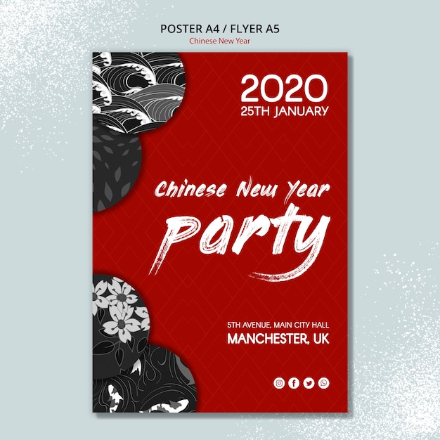 Chinese New Year Poster Template – Free Download