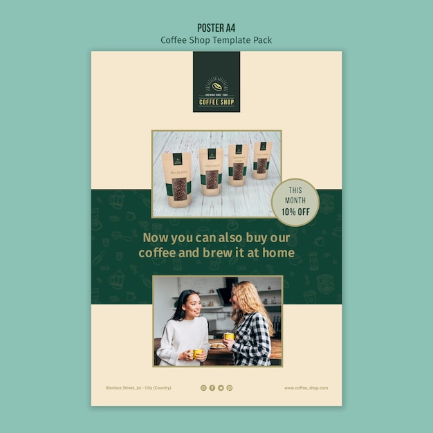 Coffee Shop and Brew at Home Poster Free Download