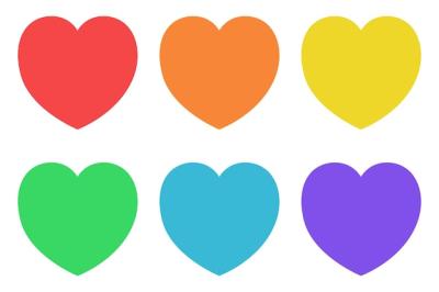 Hearts in Multiple Colors with Shadows – Free Stock Photo for Download