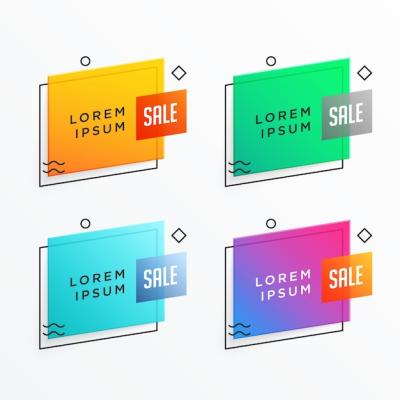 Geometric Sale Banner Template Design in Memphis Style – Free Download