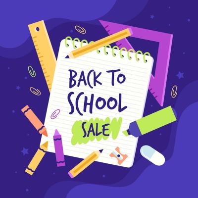 Flat Back to School Sales Banner – Download Free Stock Photo