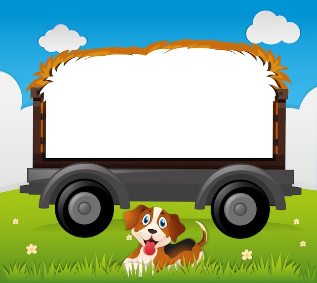 Dog in the Field: Border Template for Creative Projects – Free Download