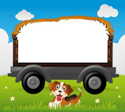 Dog in the Field: Border Template for Creative Projects – Free Download
