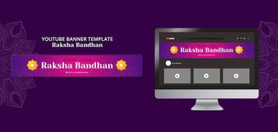 Gradient Raksha Bandhan YouTube Banner Template with Mandalas – Free Download