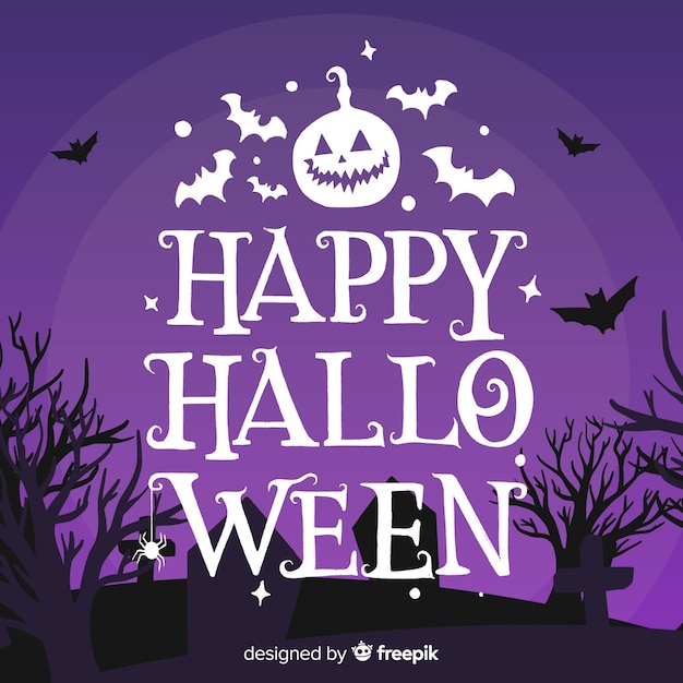 Happy Halloween Lettering with Bats – Free Stock Photo, Download for Free