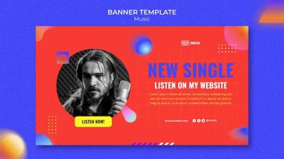 Flat Design Music Banner Template – Free Stock Photo for Download