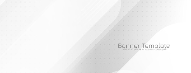 Stylish Trendy White Color Stripes Design Geometric Banner – Free Download