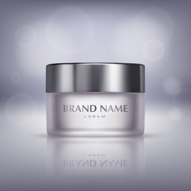 Realistic Glass Jar of Cosmetic Cream and Moisturizing Mask Vector Template – Free Download