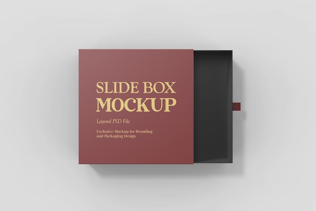 Slide Box Mockup Flat Lay – Free Download
