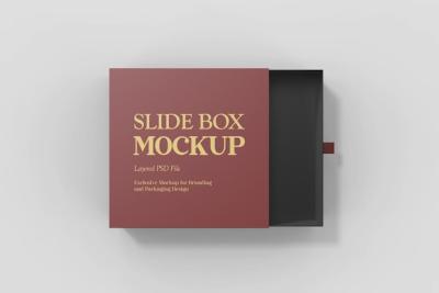 Slide Box Mockup Flat Lay – Free Download