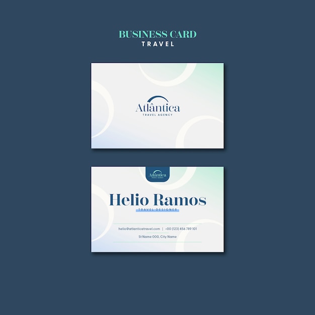 Gradient Travel Adventure Business Card Template – Free Download