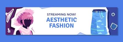 Flat Design Fashion Trends Twitch Banner – Free Download