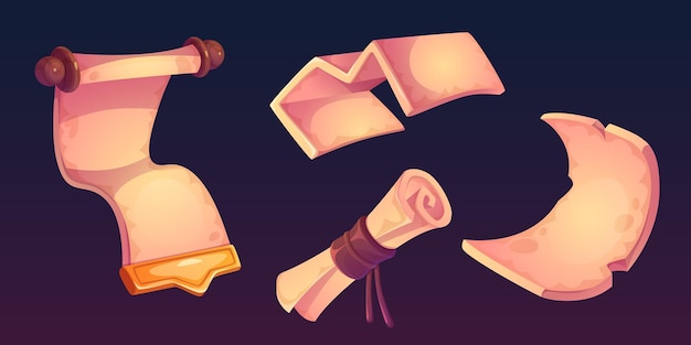 Old Magic Parchment Paper Scroll Game UI Icon – Free Download