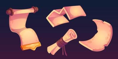 Old Magic Parchment Paper Scroll Game UI Icon – Free Download