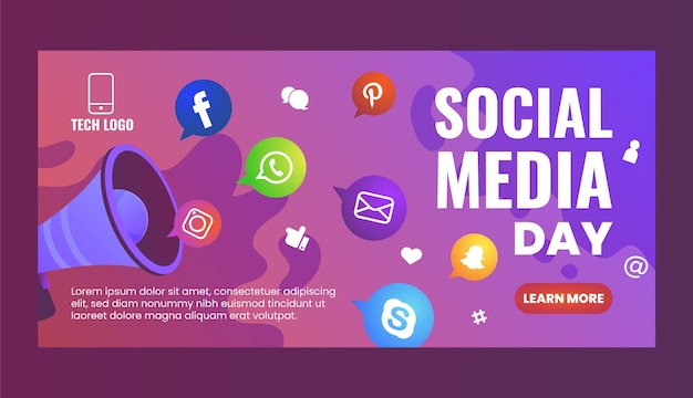 Social Media Day Banner Template – Download Free Stock Photo
