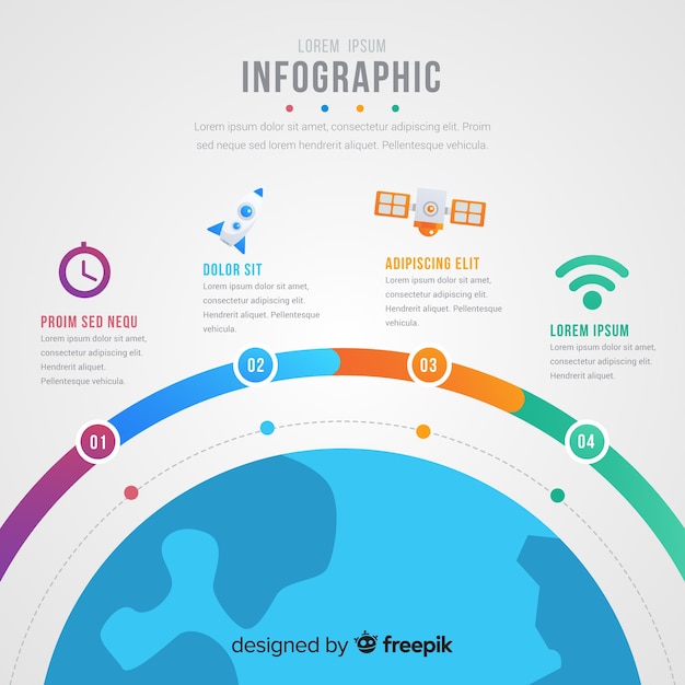 Creative Infographic Steps Design – Free to Download