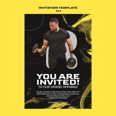 Gym Training Invitation Template – Download Free Stock Photo