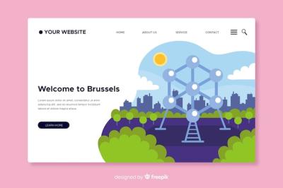 Brussels Landing Page Design – Free Download