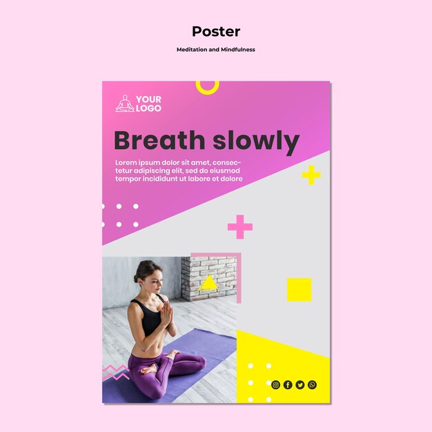 Mindfulness and Meditation Poster PSD Template – Free Download