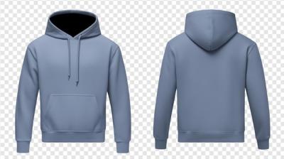 Blue Hoodie Front and Back View on Transparent Background – Free Download