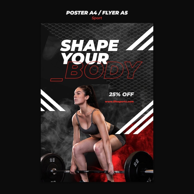 Vertical Poster Template for Gym and Sport – Free to Download