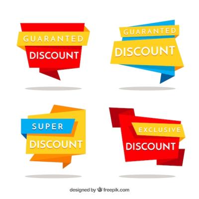 Origami Discount Stickers – Free Download, Free Stock Photo