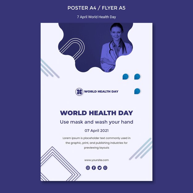 World Health Day Poster Template – Free Download