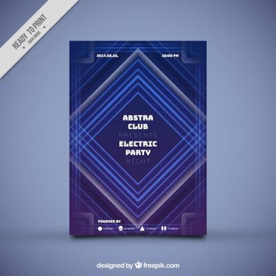 Dark Blue Party Brochure with Geometric Forms – Free Stock Photo Download