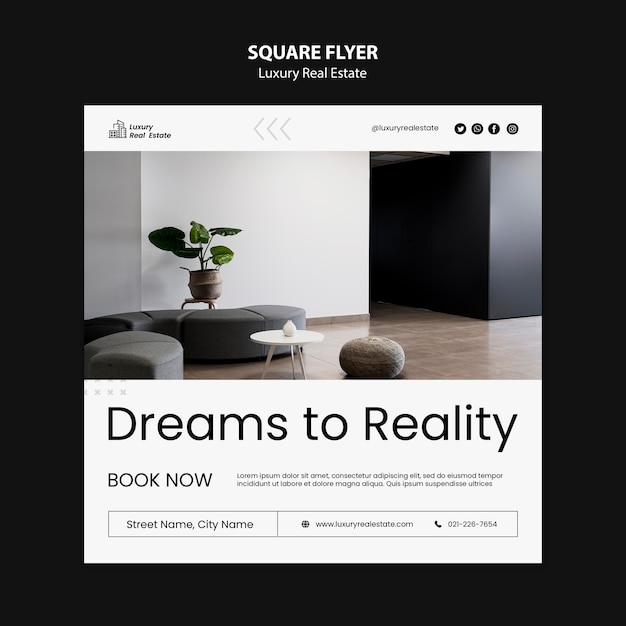 Luxury Real Estate Square Flyer – Free Download