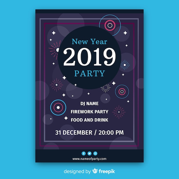 New Year 2019 Party Banner – Free Download