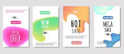 Dynamic Abstract Fluid Mobile Sale Banner Templates for Flyers, Gift Cards, and Social Media – Free Download