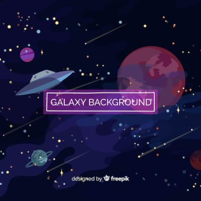 Colorful Galaxy Background in Flat Design – Free Download