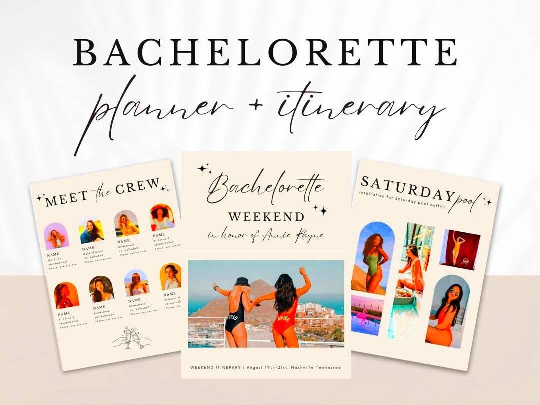Bachelorette Itinerary Template Editable Canva Template Weekend 