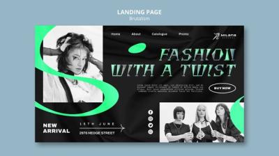 Brutalism Concept Landing Page Template – Free Download