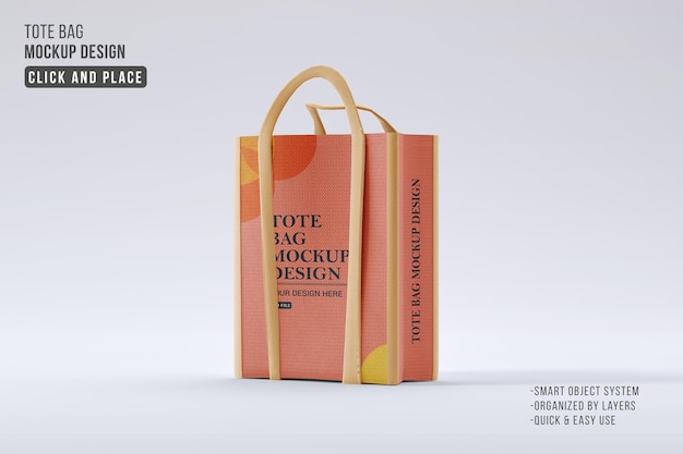 3D Realistic Tote Bag Mockup Front View – Free Download