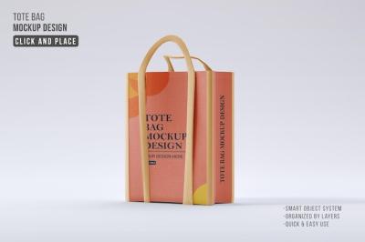 3D Realistic Tote Bag Mockup Front View – Free Download