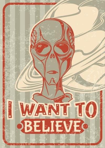 Alien Retro Poster Illustration – Free Download