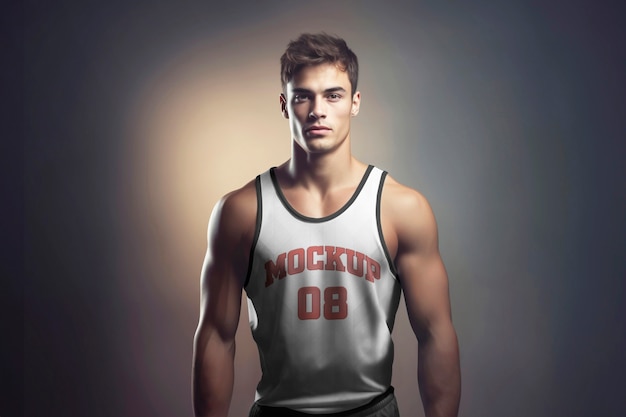 Mockup Design of a Man Wearing Basketball Equipment – Free Download